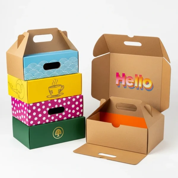 Handle Box Custom Custom Kraft Handle Boxes With Logo -Free Shipping